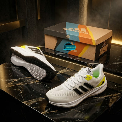 Ultra-Comfort Premium Running Mesh Sneakers for Men in white by Adidas